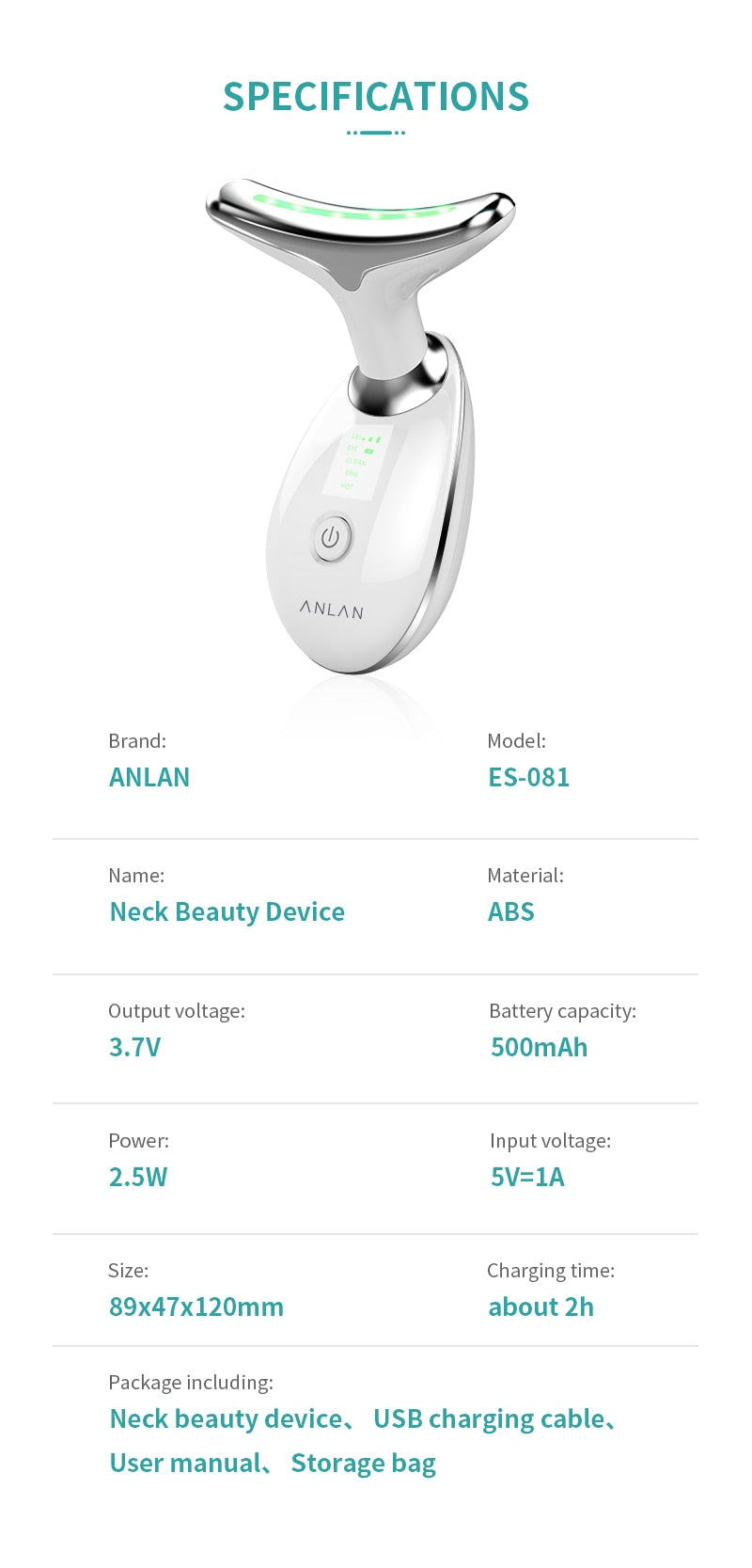 ANLAN Neck Face Photon Therapy Beauty Device